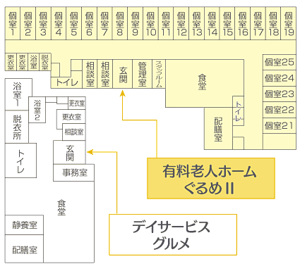 有料老人ホームぐるめⅡ平面図